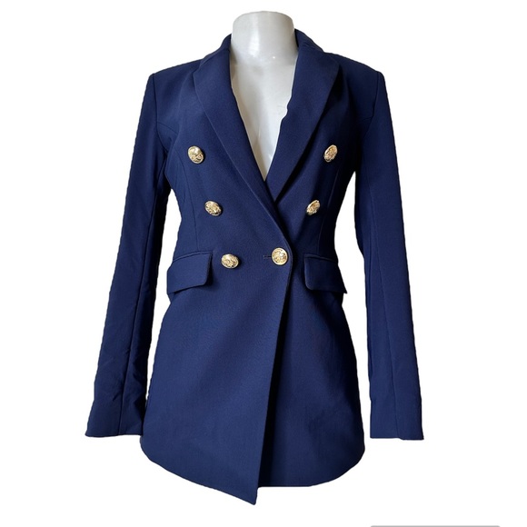 Boston Proper Jackets & Blazers - Boston Proper Double Breasted Navy Blazer 0